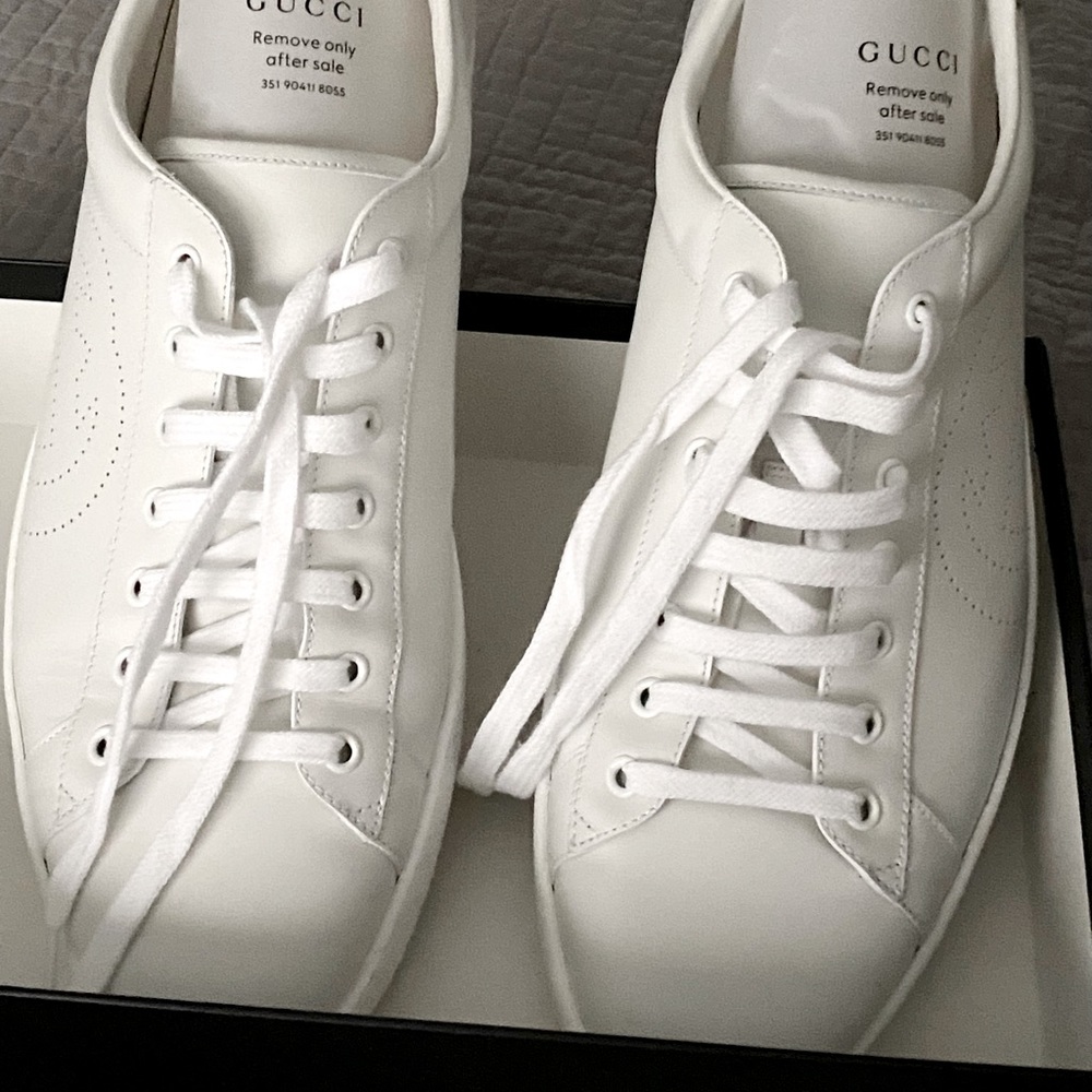 GUCCI ACE INTERLOCKING G LEATHER SNEAKER- MEN’s